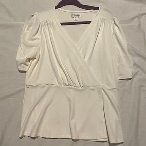John Paul Richard Blouse Womens Petite XL White